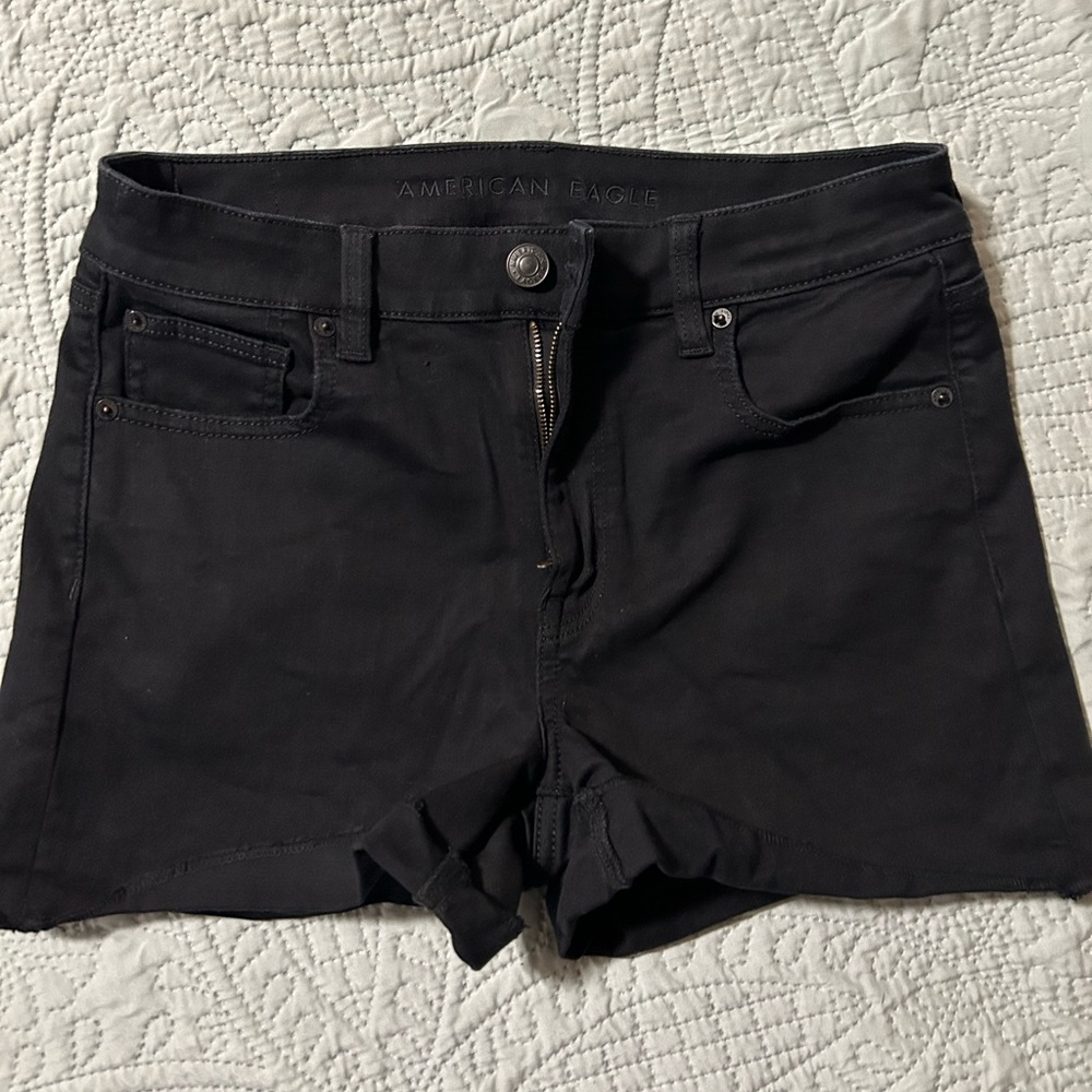 American Eagle Outfitters Women's High Waist Black Shorts